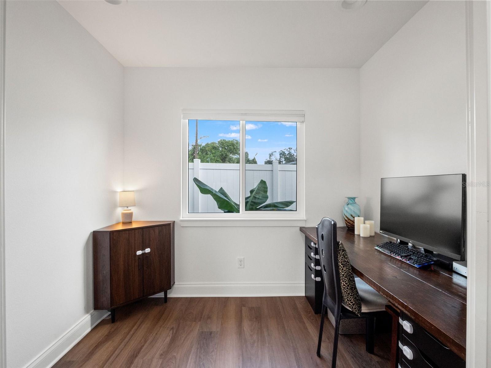 Office with pocket door