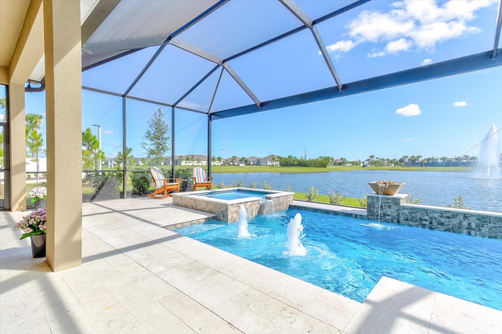 Travertine Tile and Pool Fountains