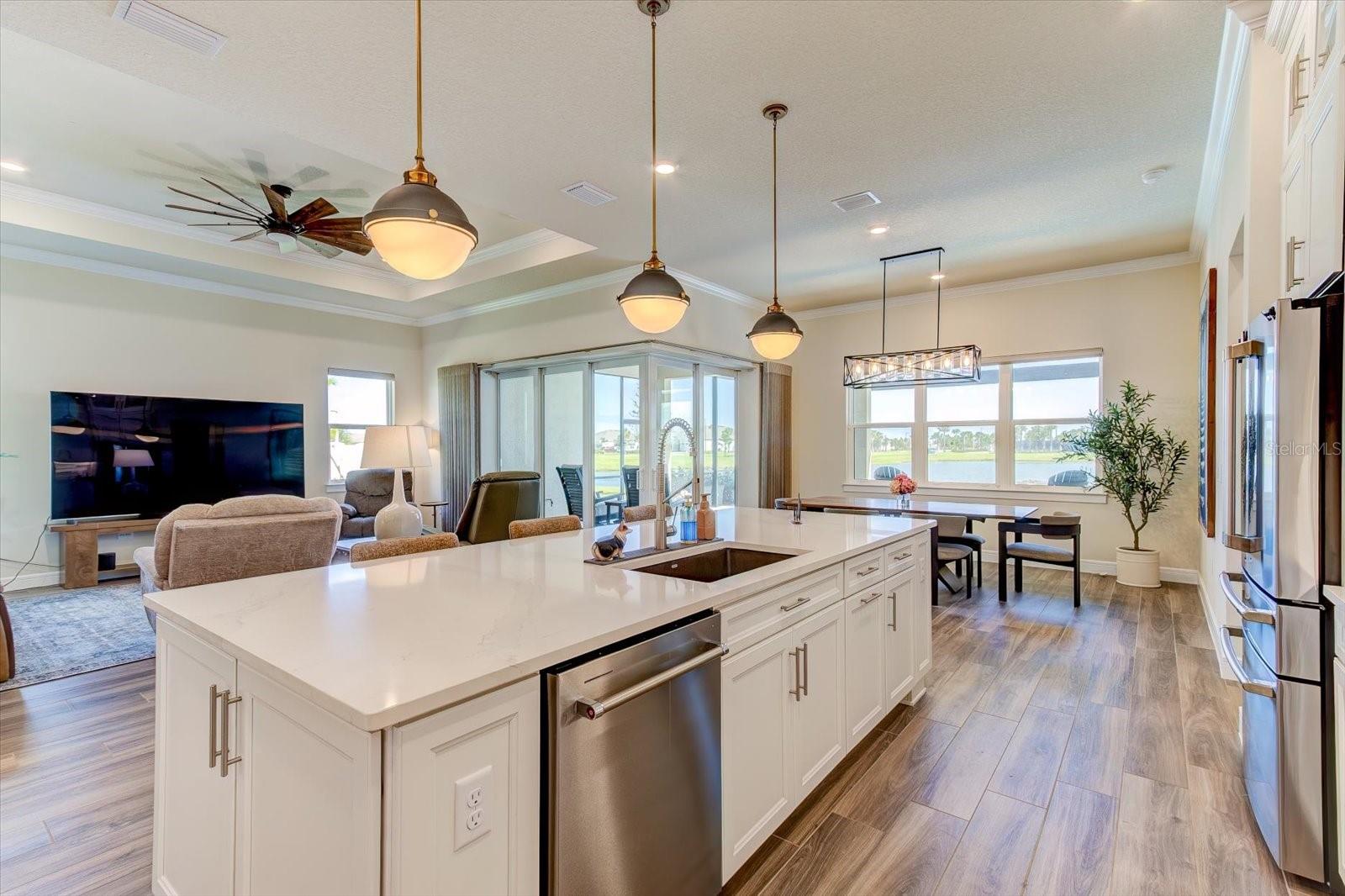 Large Kitchen Island with composite sink