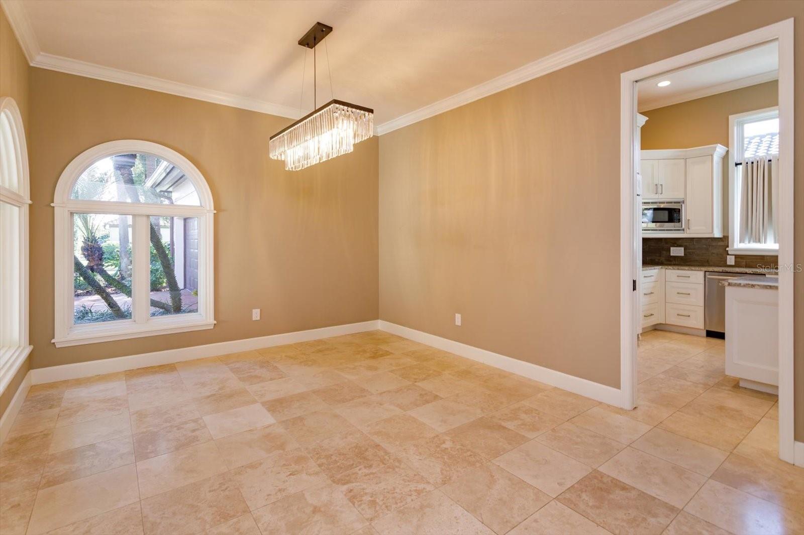 Dining room with Crystal Chandelier