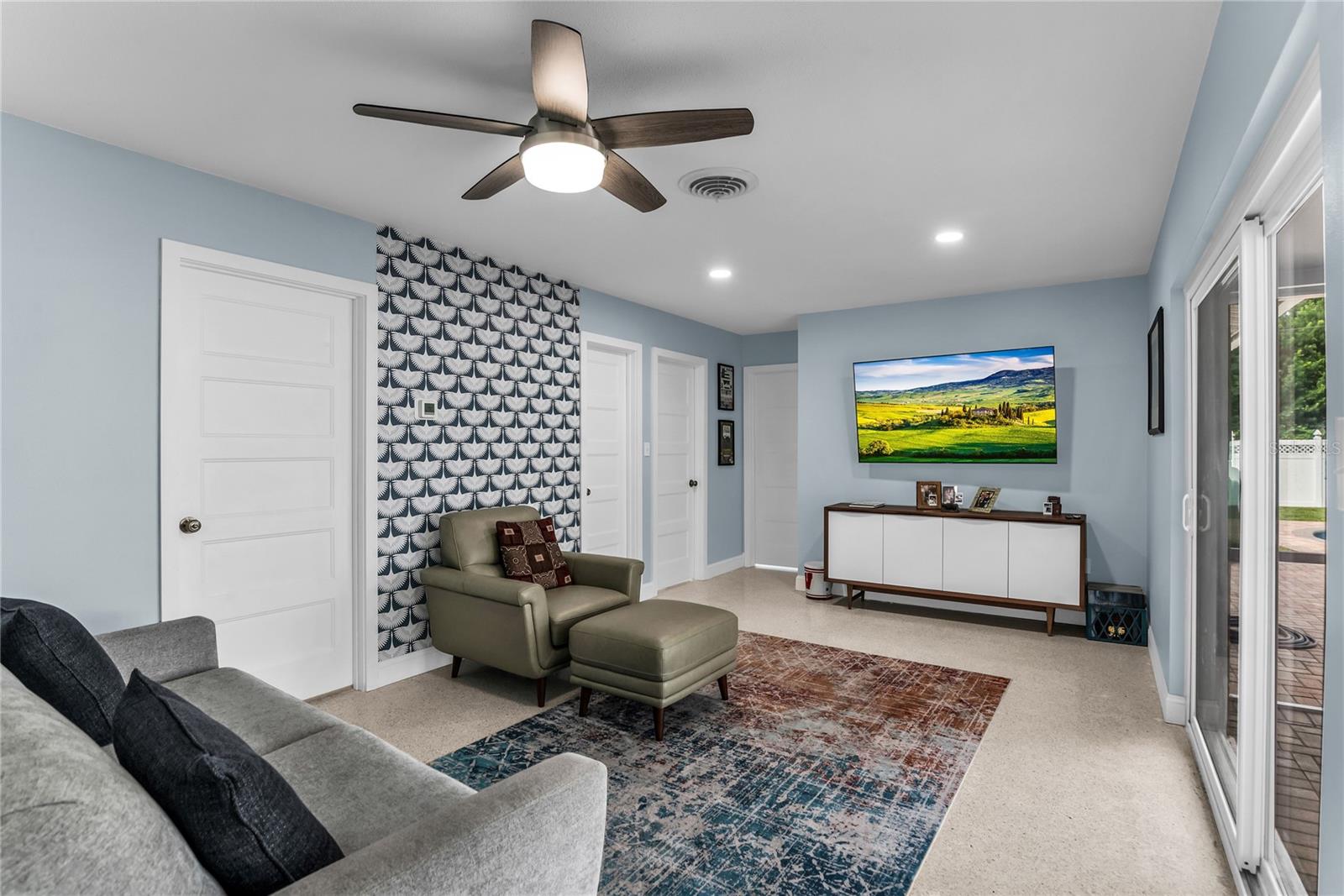 Family room leading bedrooms 2 & 3