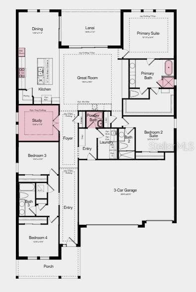 Floor Plan ~ Additional Highlights Include: powder bath in place of storage