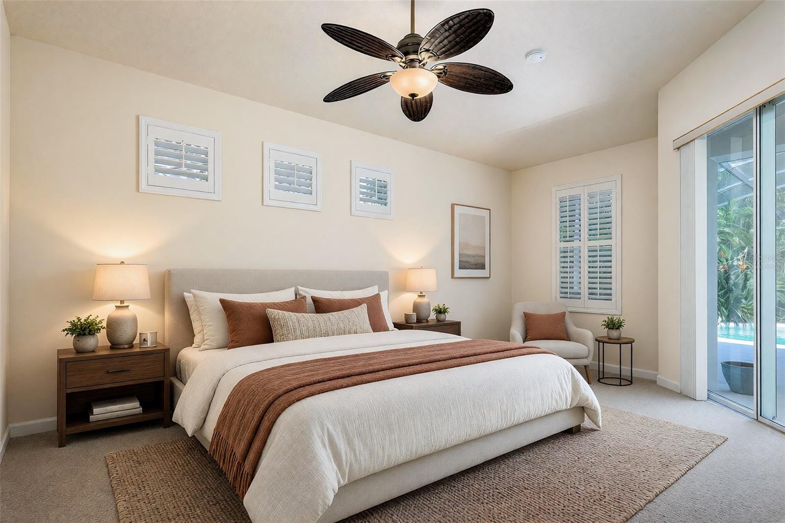 Virtually Staged Master Bedroom