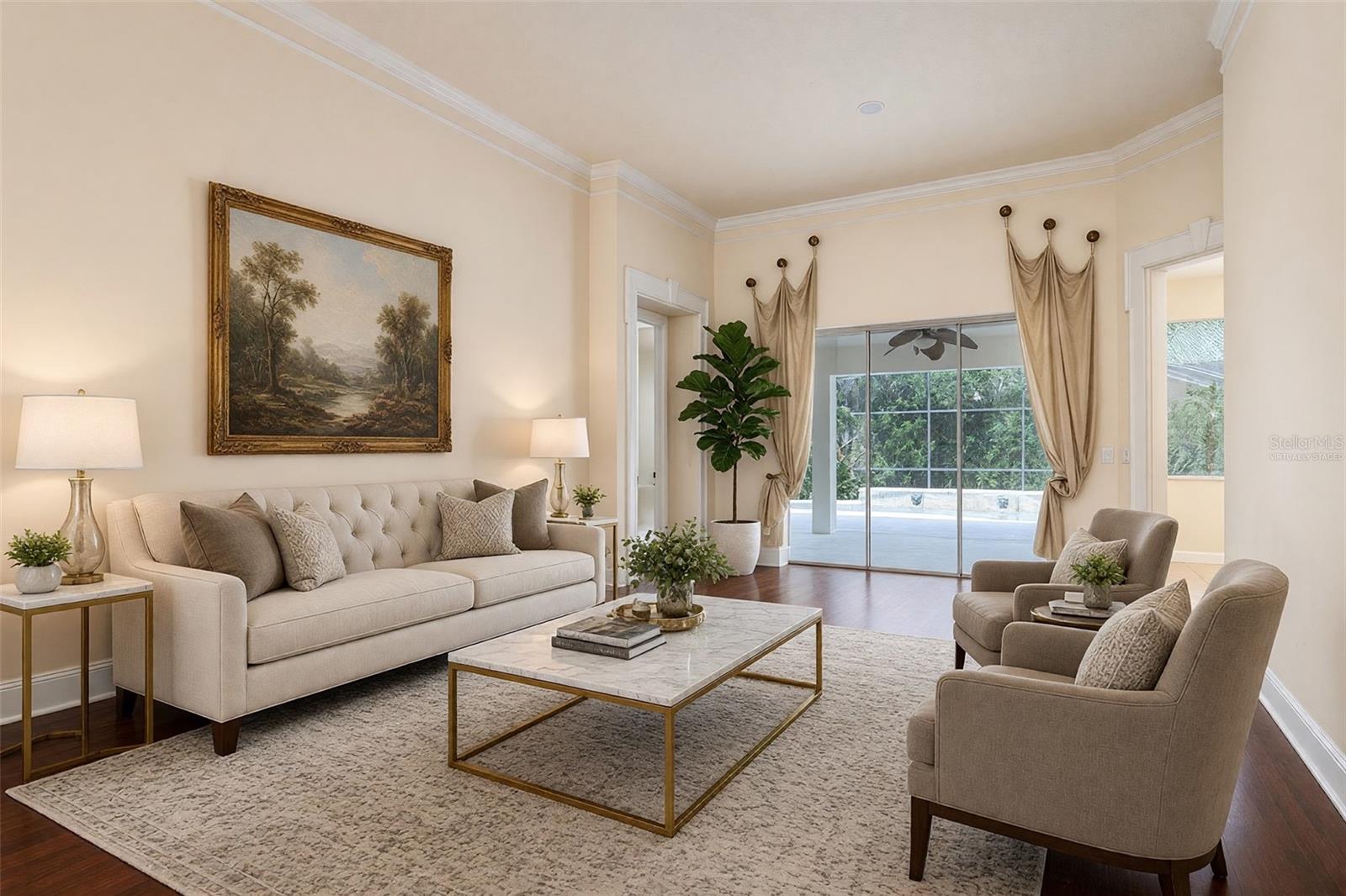 Virtually Staged Formal Living Room