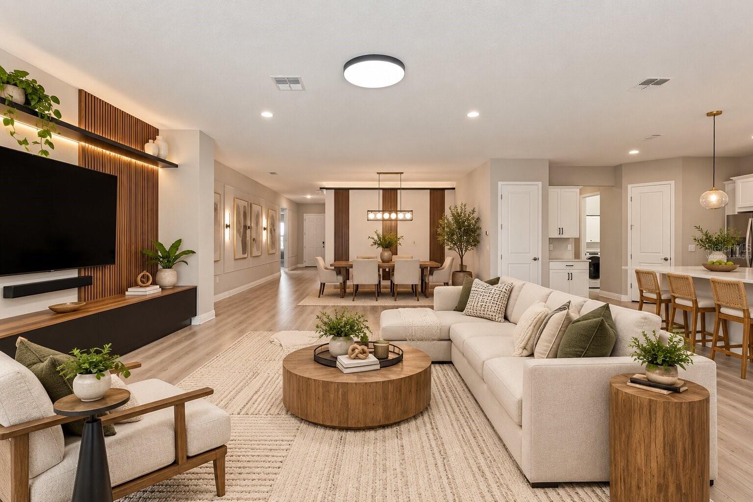 Virtually Staged! Spacious living room with open-concept design. Virtually Staged! Spacious living room with open-concept design.