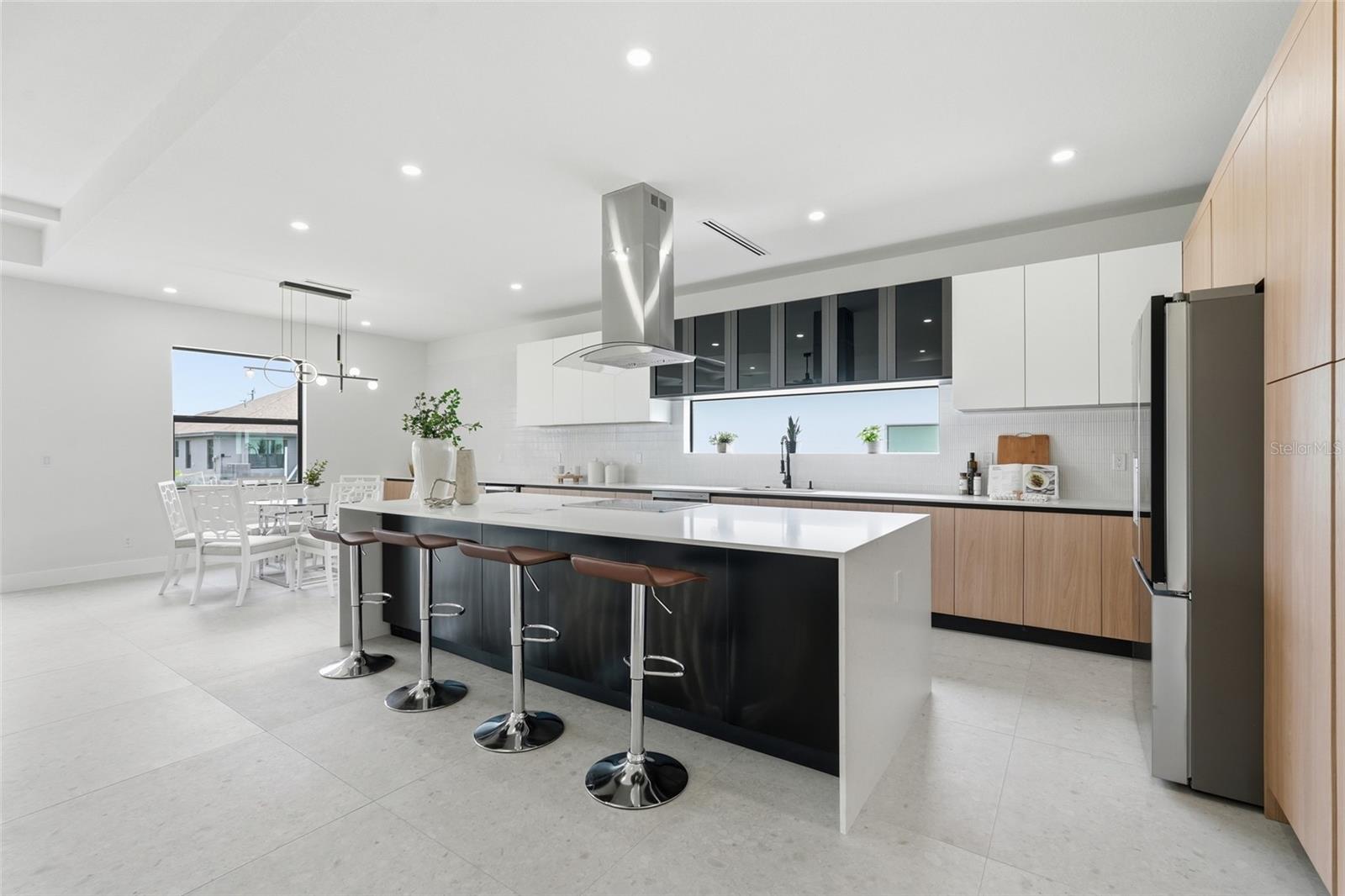 Kitchen Island offers additional storage space.