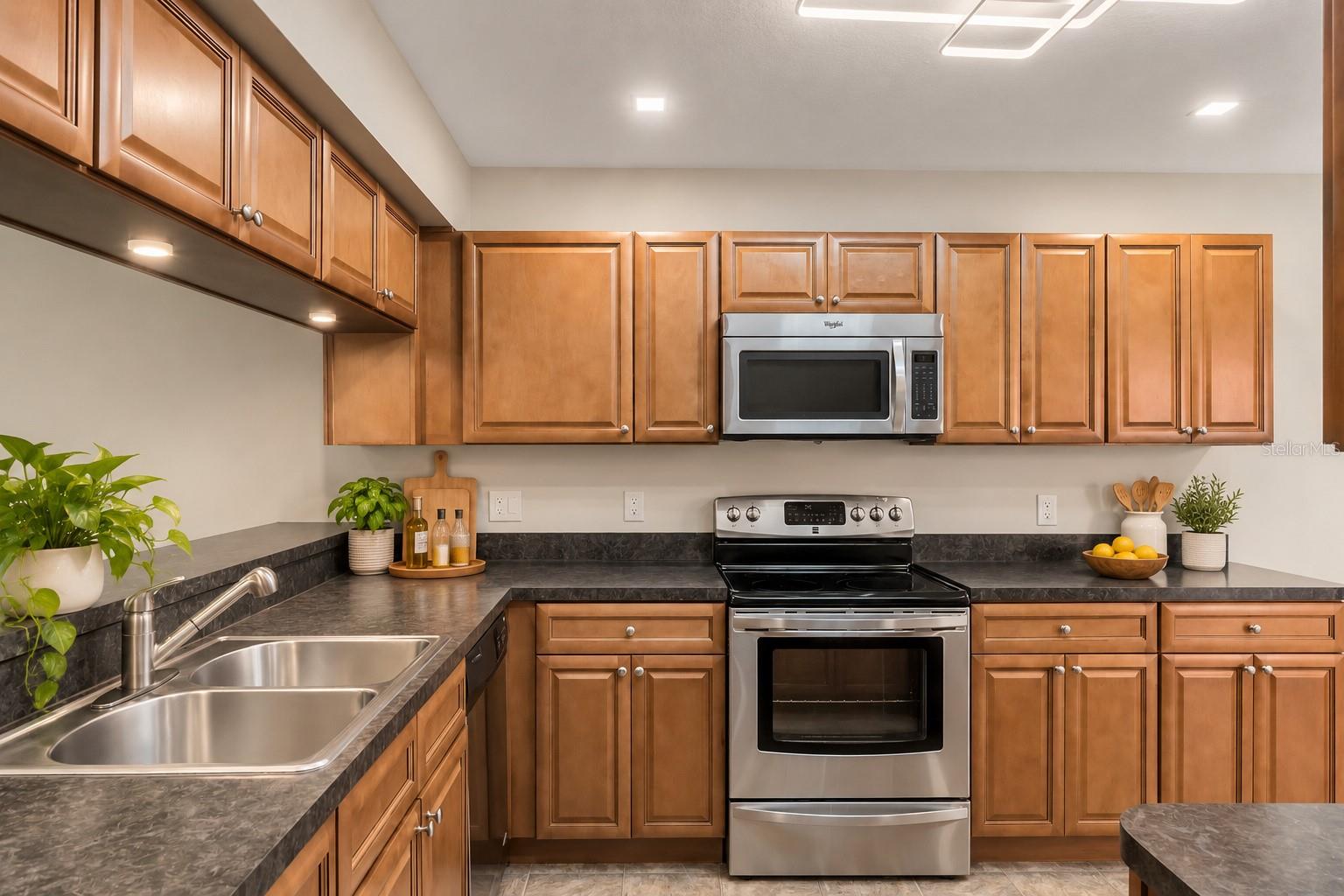 Ample cabinetry and counter space for everyday meal preparation