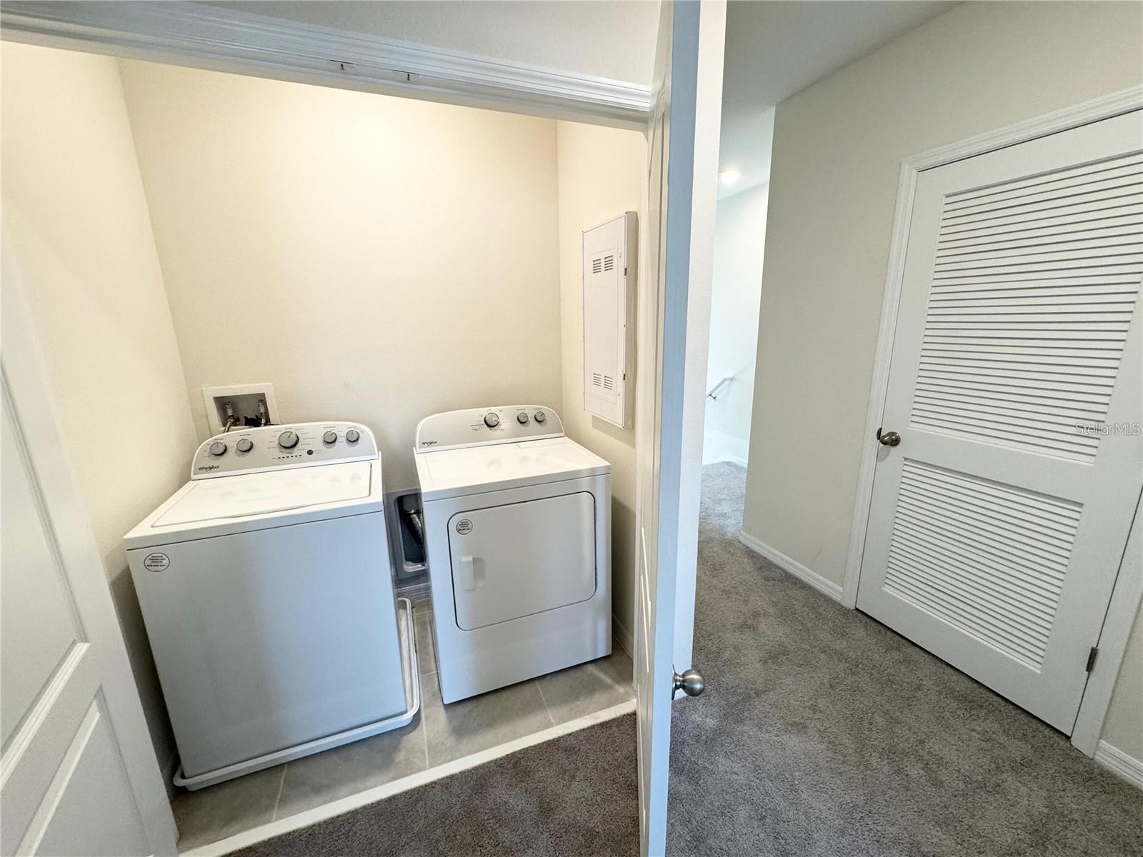 View of laundry room space.