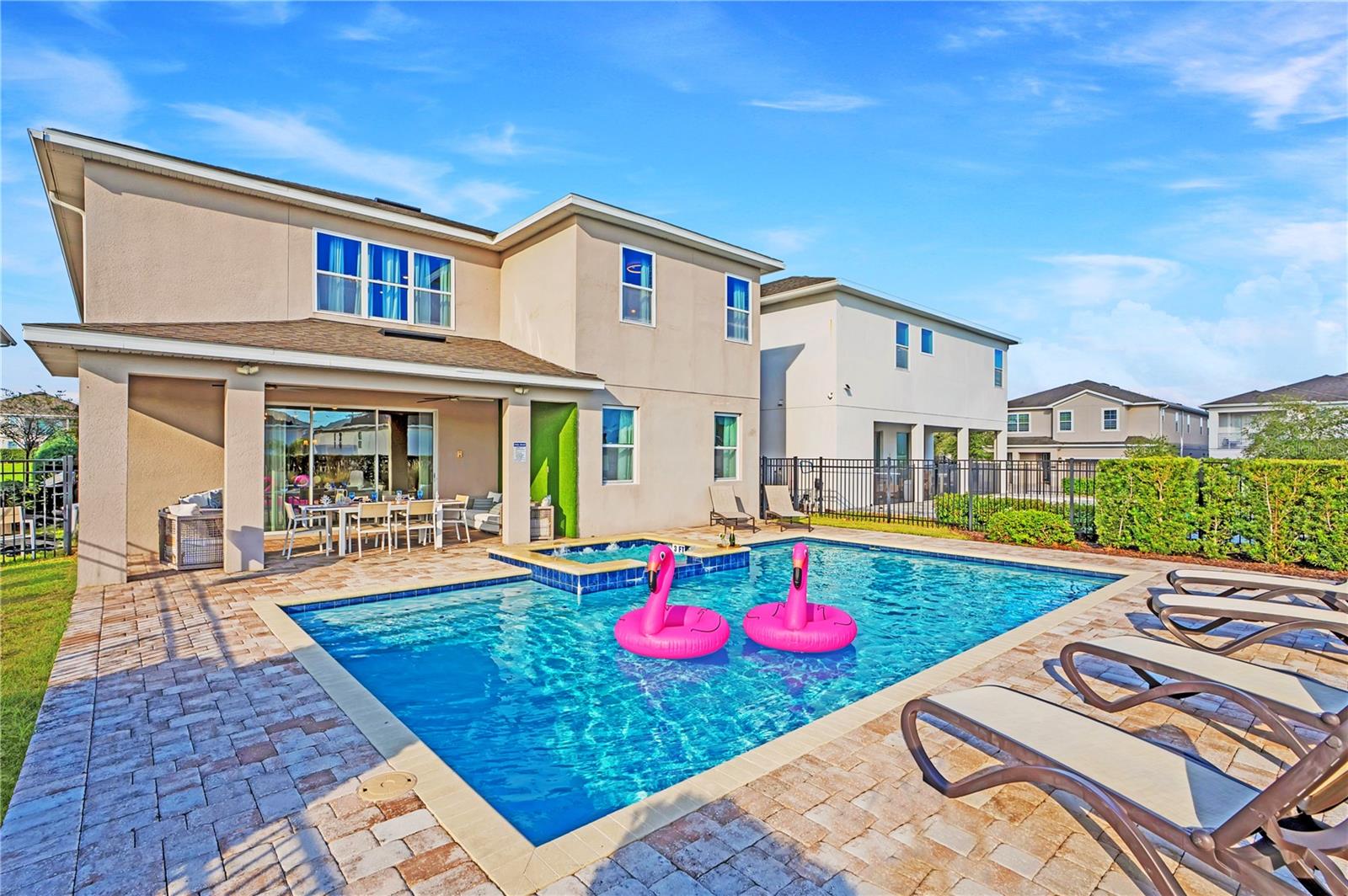 Your own private resort experience, complete with pool, spa, and expansive outdoor lounging