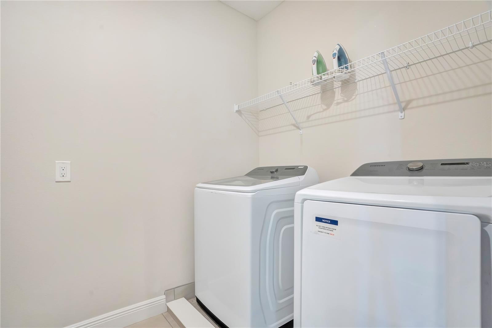 Convenient in-home laundry facilities, with laundry rooms on both levels