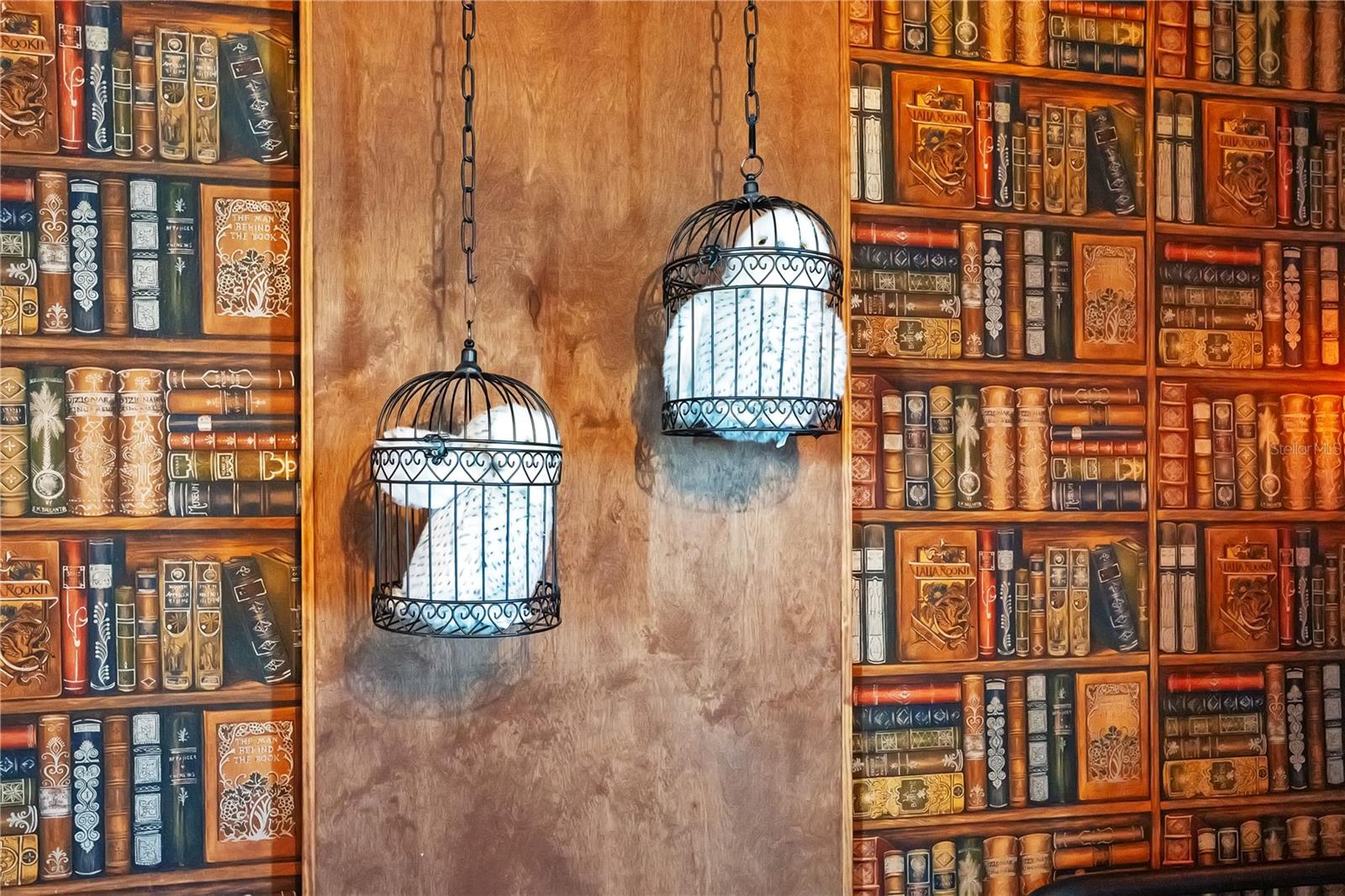 Step into the story. Enchanting library-inspired wallpaper and whimsical lighting create a world of imagination