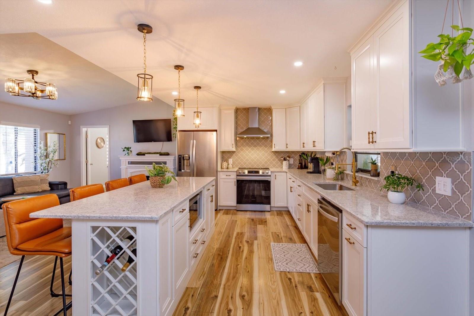 Great custom features like the wine rack and built in microwave