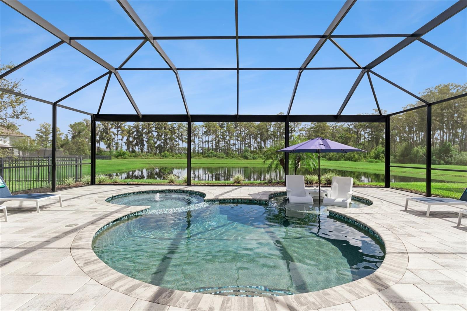 Pool & Lanai w/Pond Views