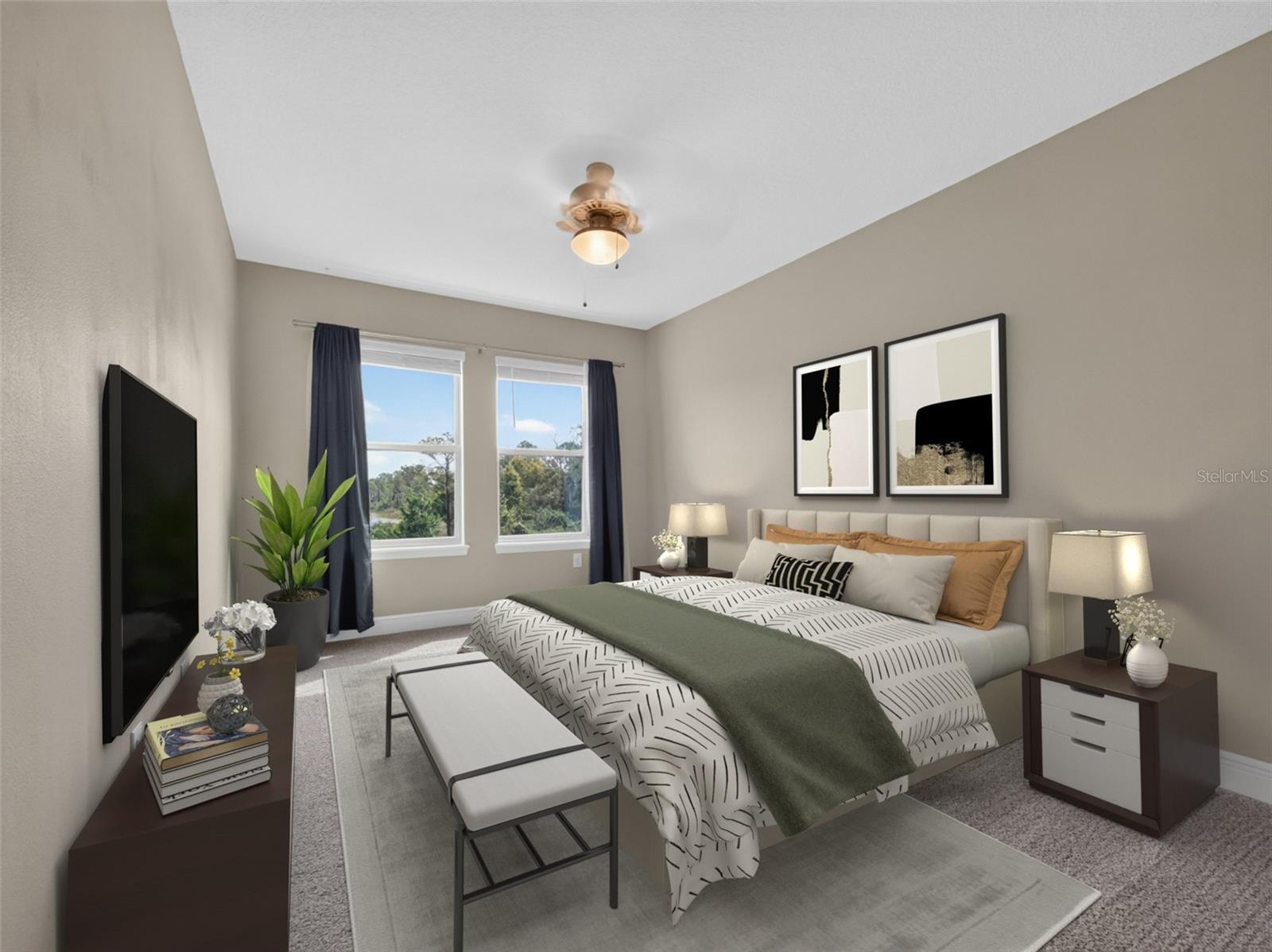 Staged bedroom