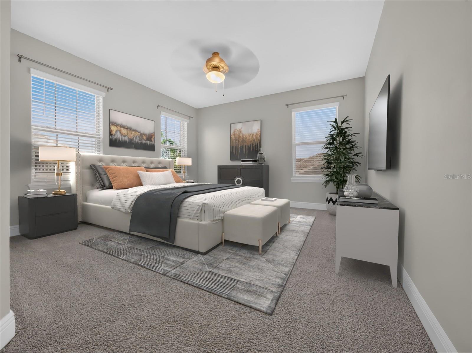 Staged bedroom