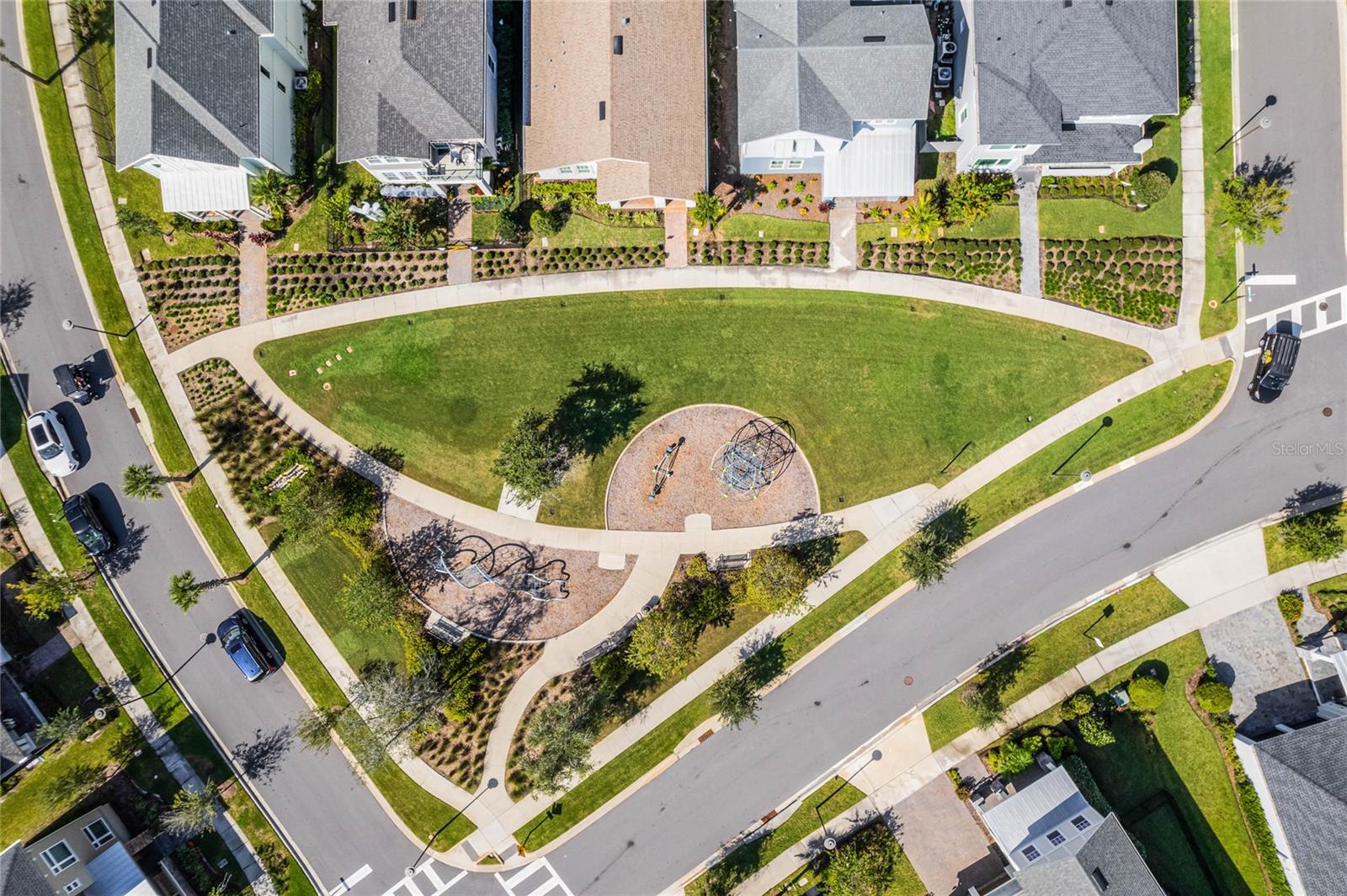 Neighborhood park with trails and green space in Laureate Park, Lake Nona.