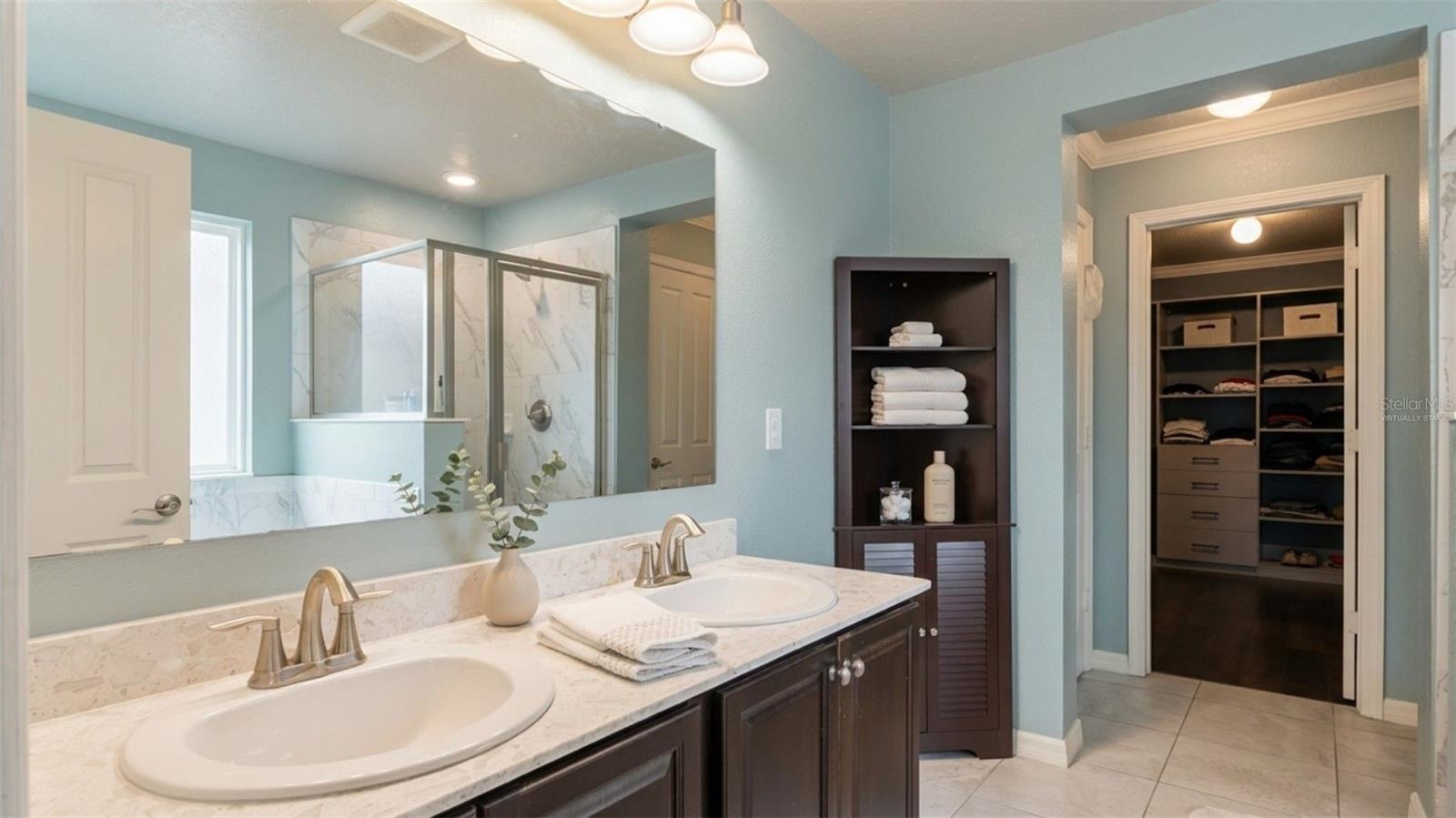 Virtually staged. Primary Bathroom