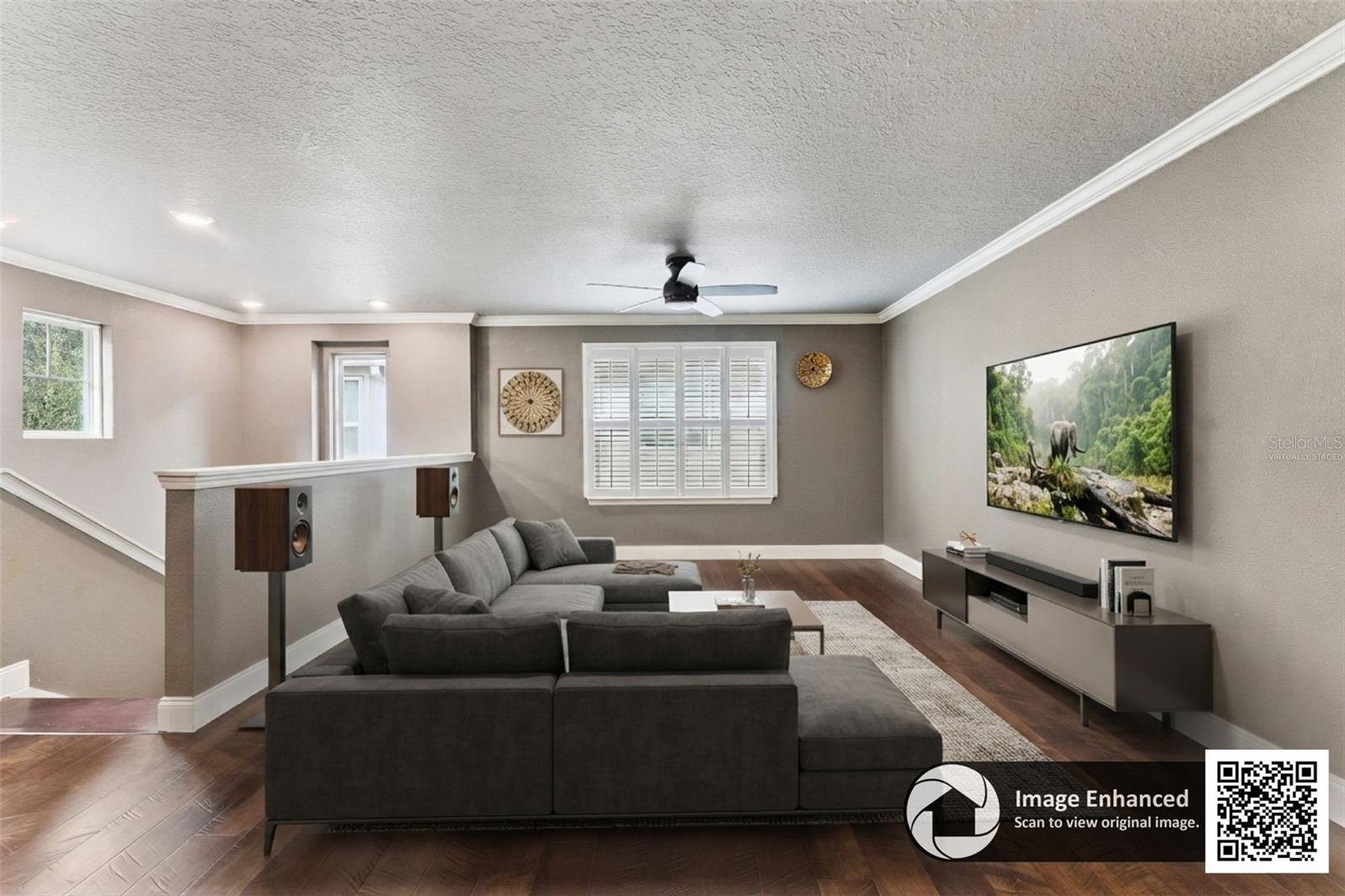 Virtually staged. Loft area.