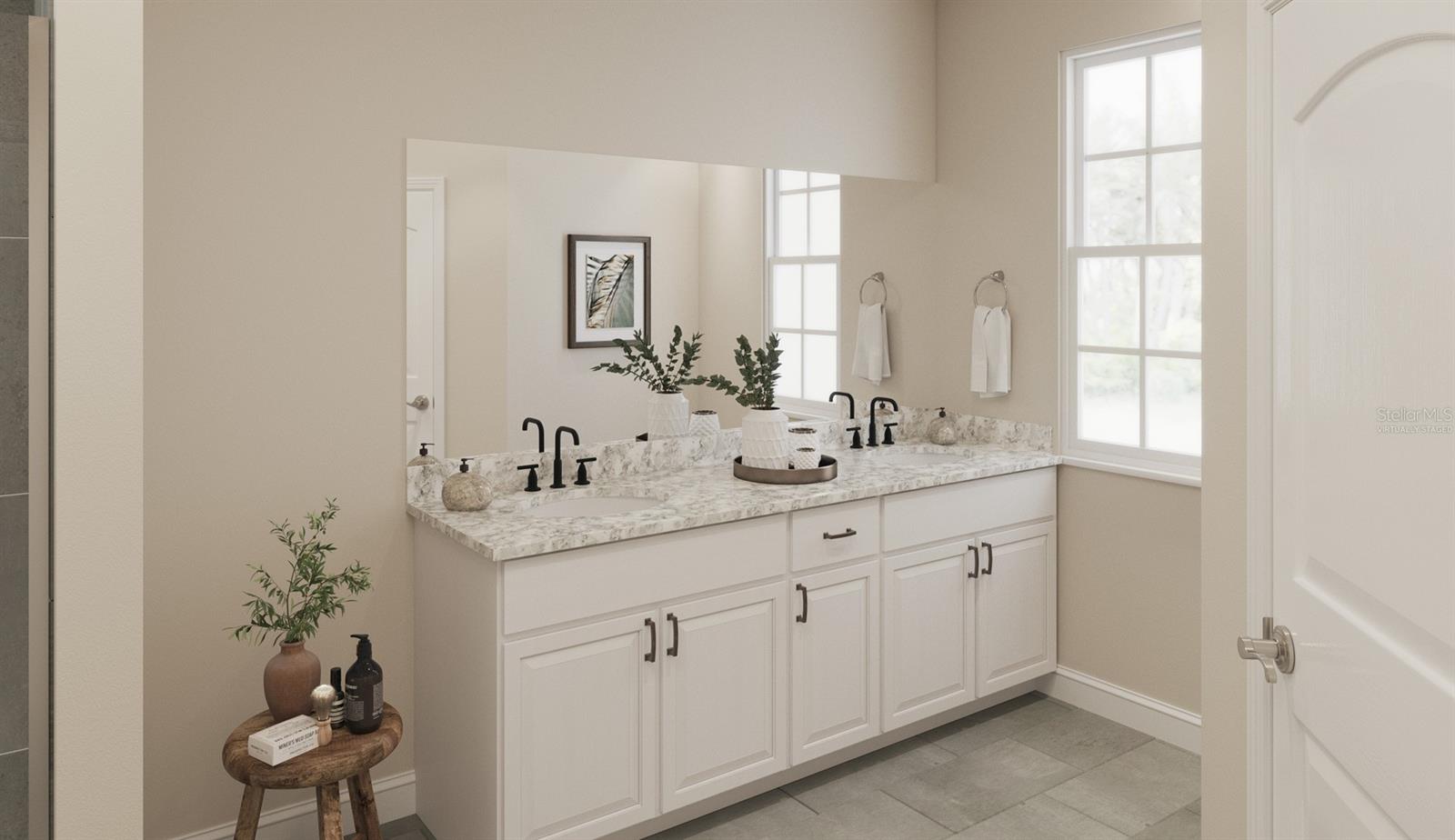 Marco Floorplan Primary Bathroom (Virtually Staged)