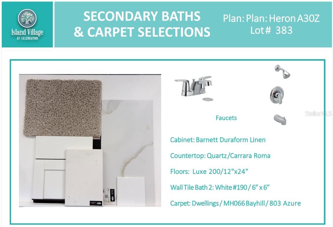Island Village Lot 383 Secondary Baths & Carpet Selections