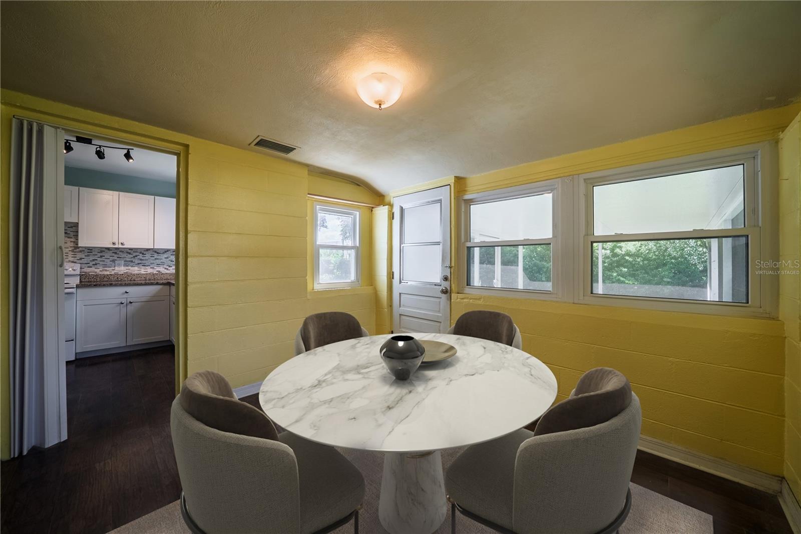 Dinette virtually staged.