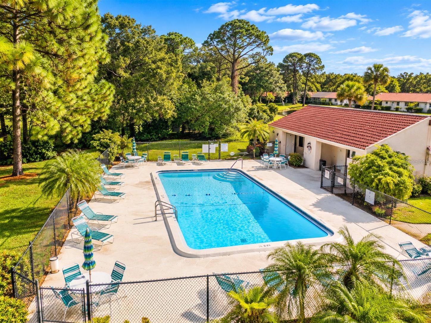 Community Pool and club house - virtually enhanced