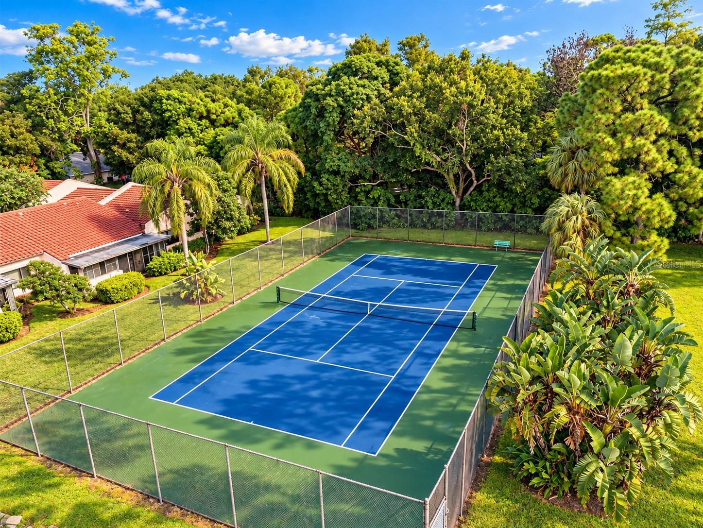 Community Tennis court - virtually enhanced