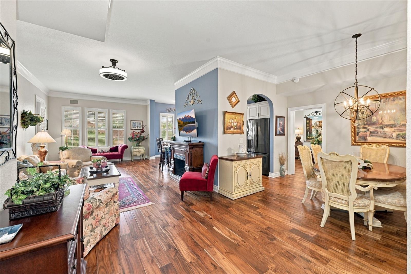 Open Floor Plan, Luxurious Wood Flooring Open Floor Plan, Luxurious Wood Flooring