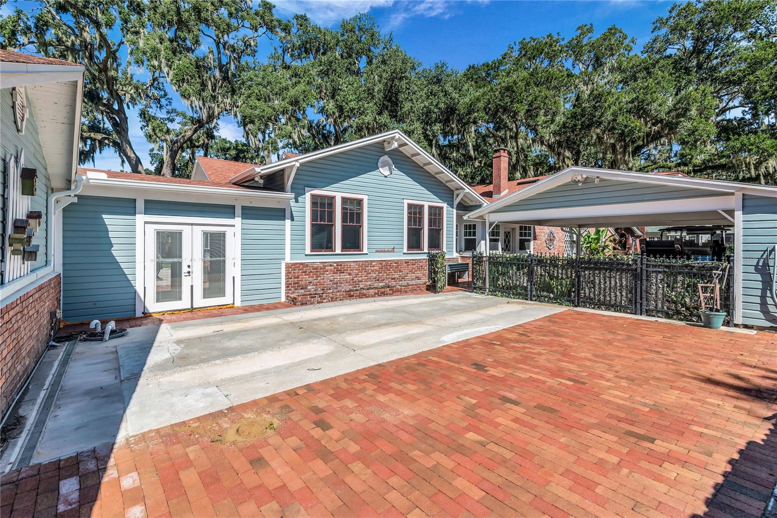 A private courtyard offers space for recreation or an extension of outdoor living.