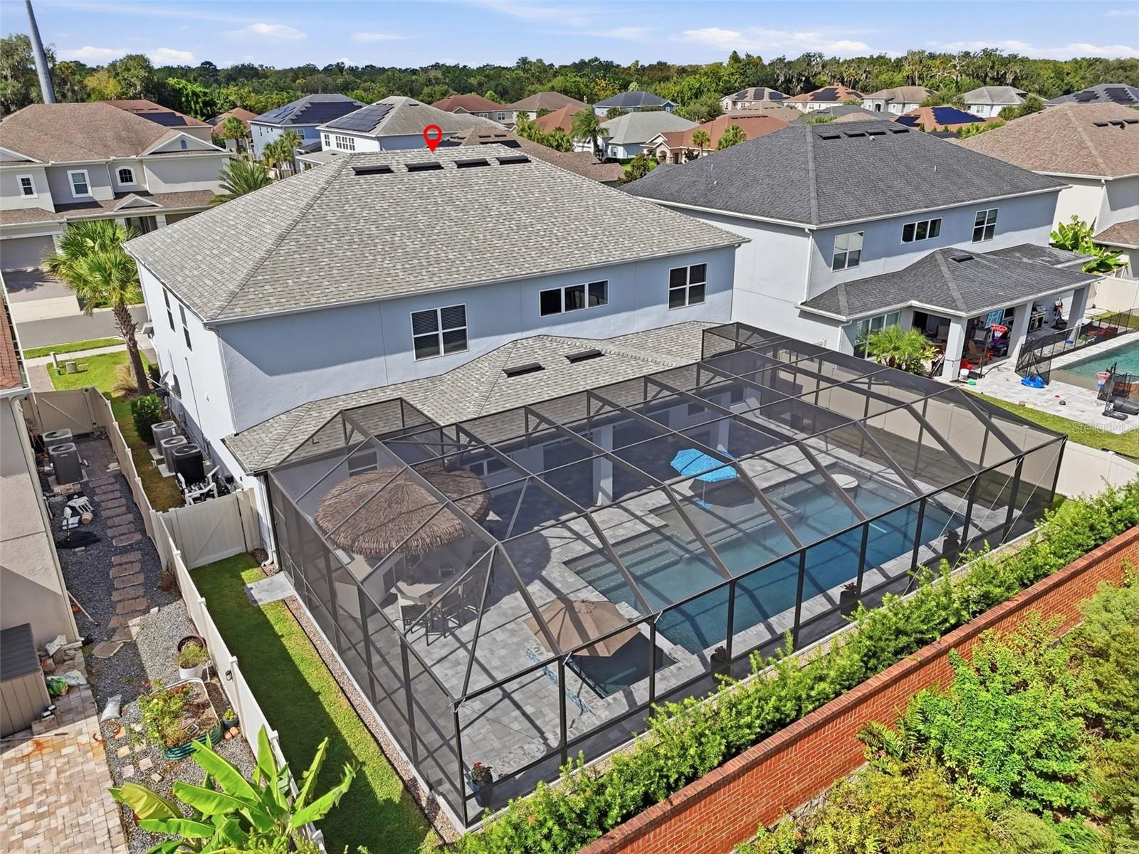 Overhead view of the back of the home