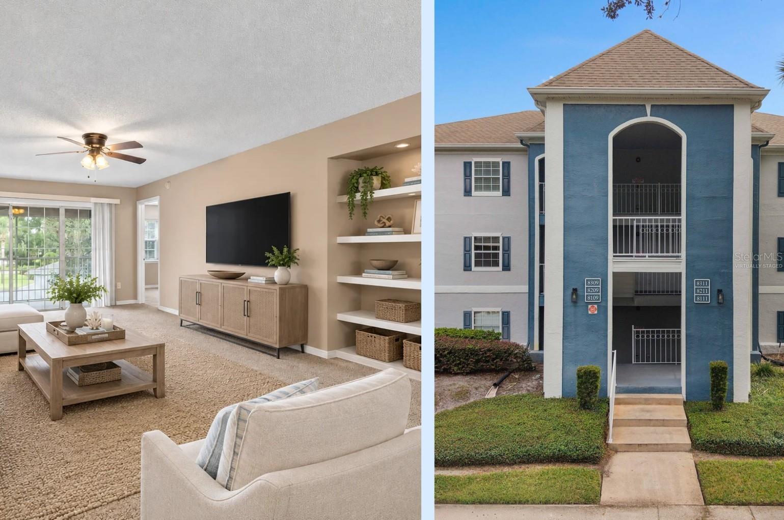 Virtually staged lg 2 bedroom condo