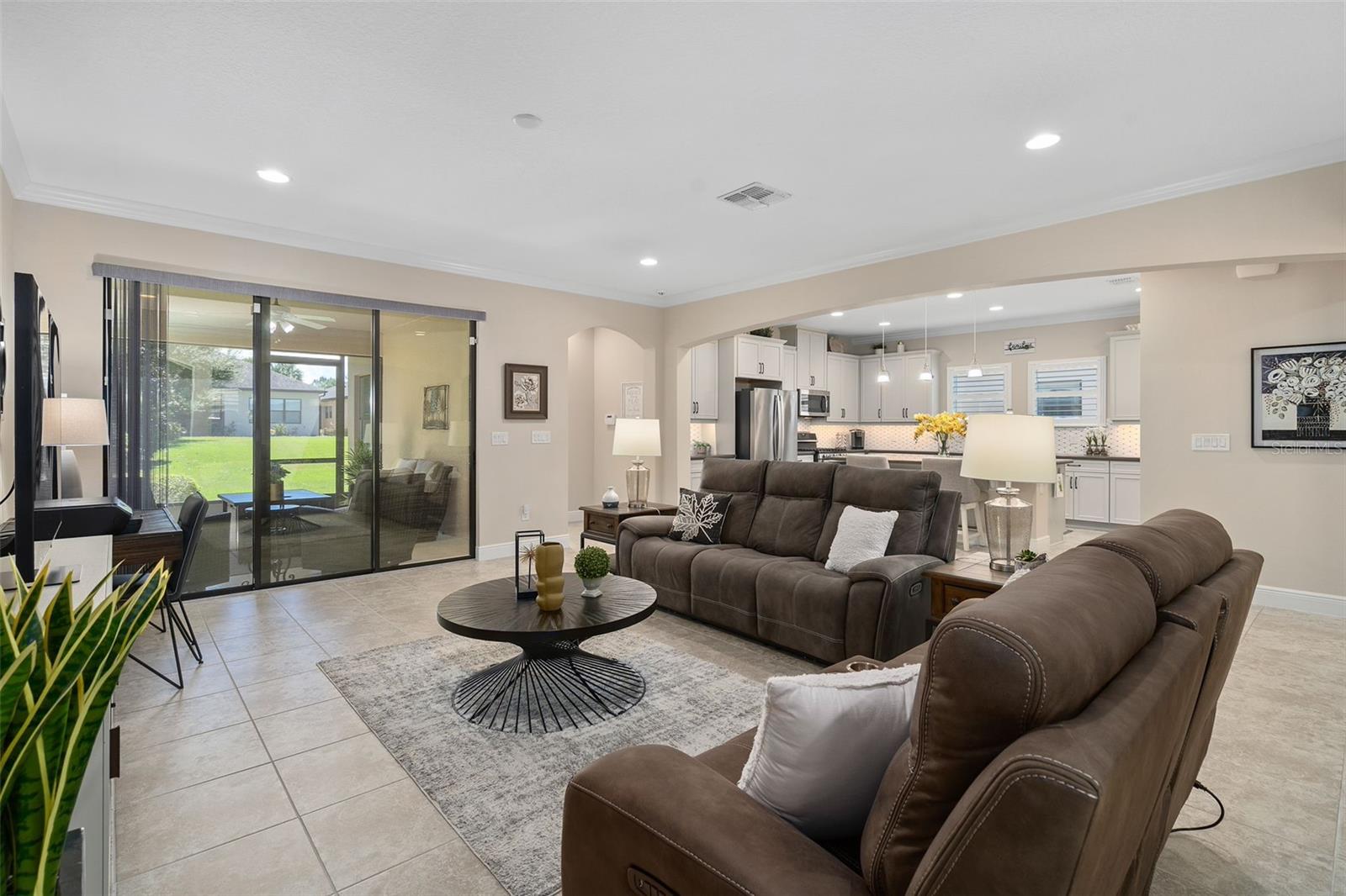 Family Room with the Kitchen in the background