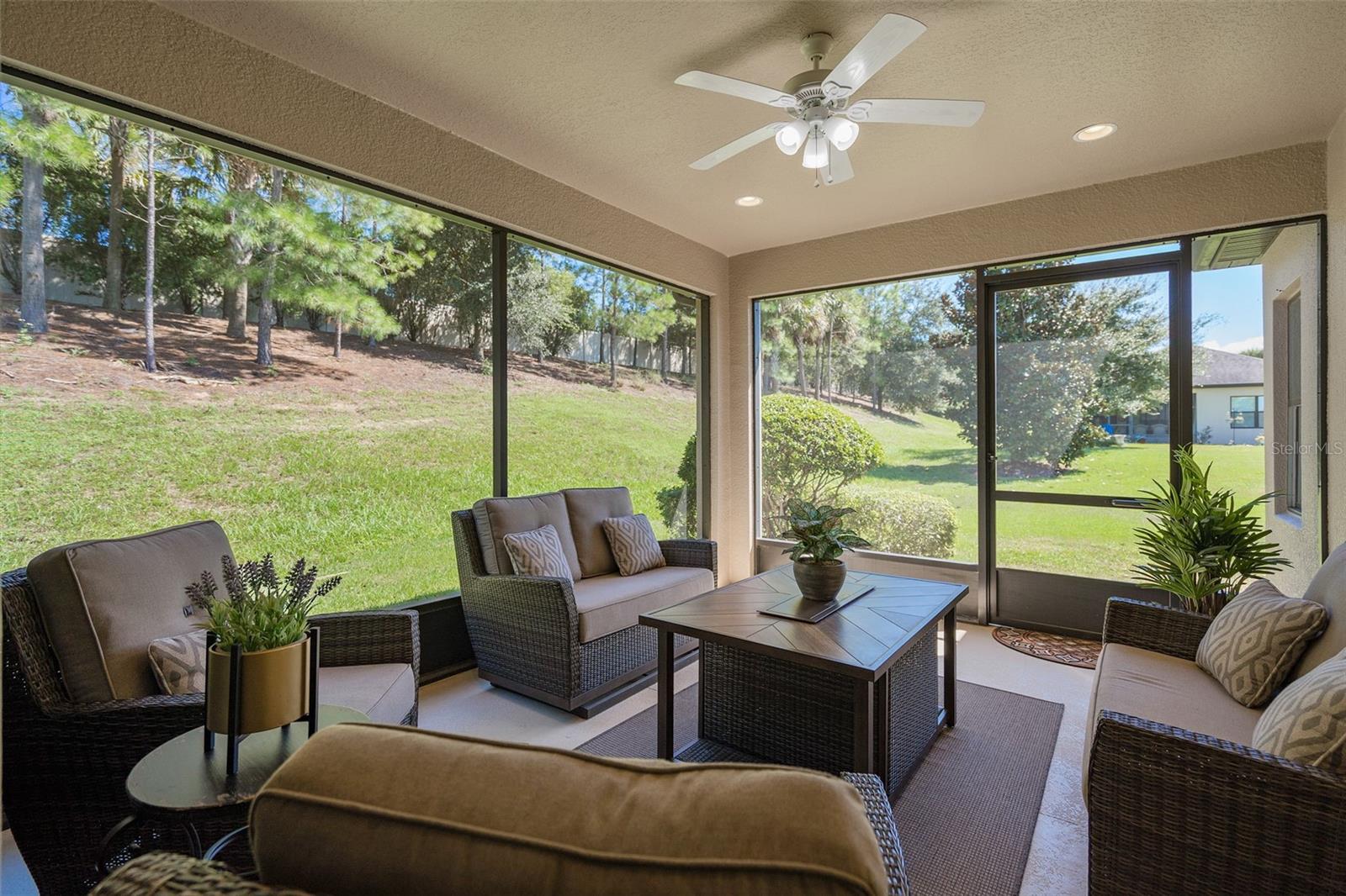 Enjoy the Screened Lanai with a great backyard