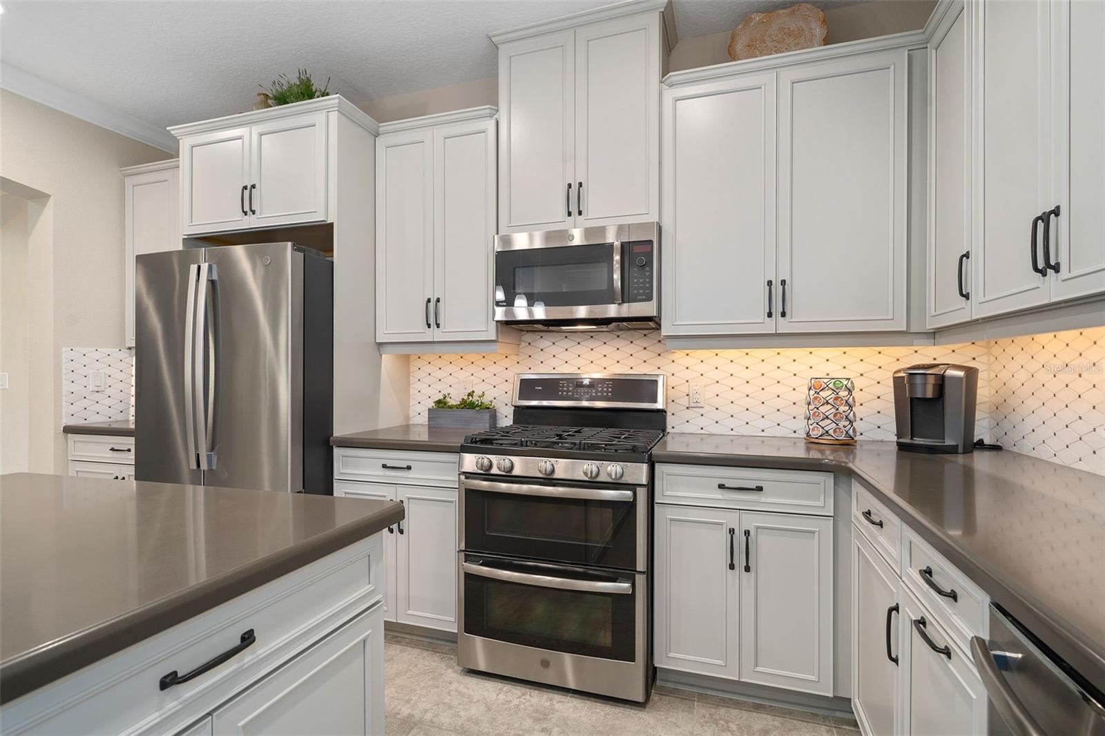 The Kitchen offers great counter / prep space and the Microwave is vented to the outside.
