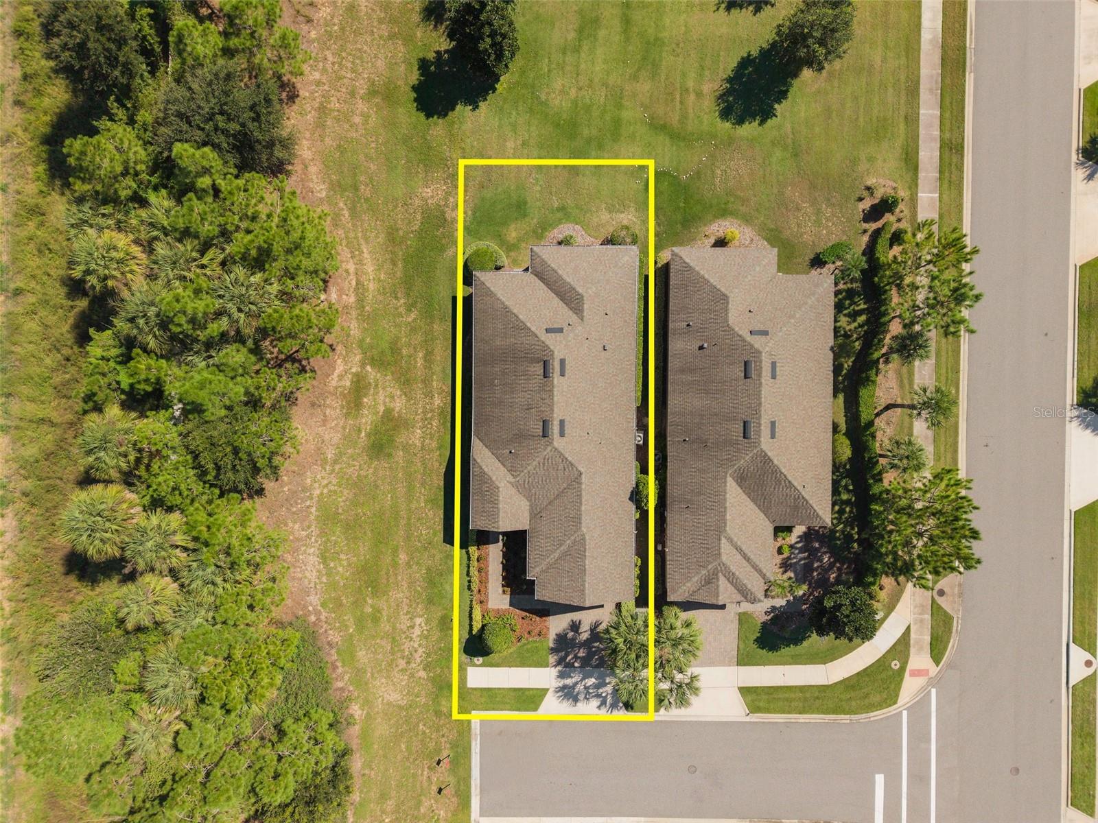 Overhead View displaying the approximate property lines