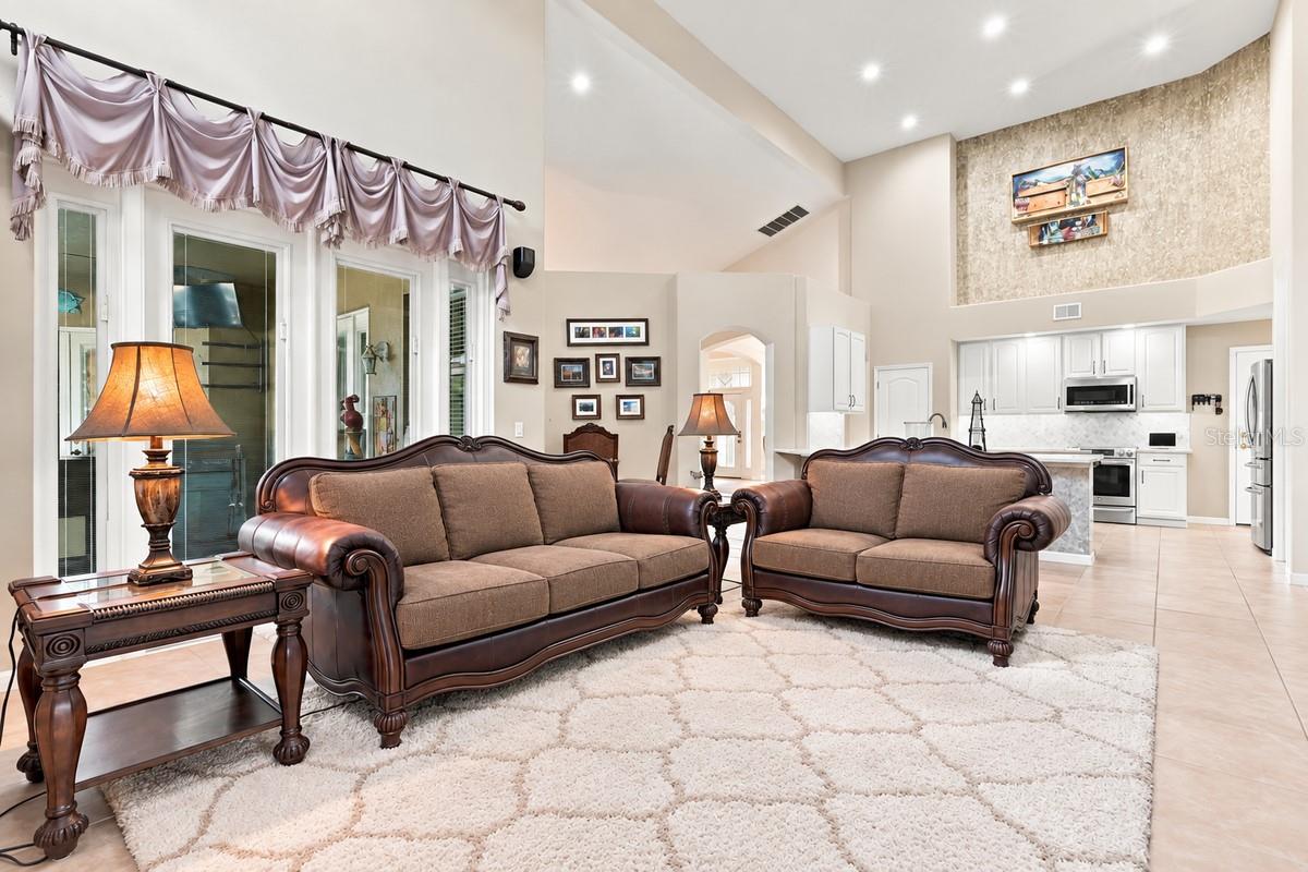 Family room is open to the kitchen.