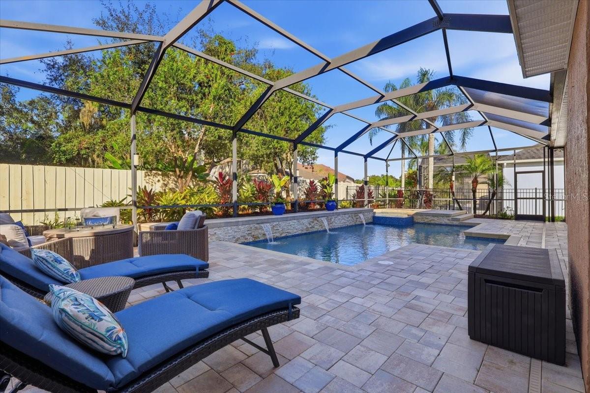 Relax poolside, entertain friends.