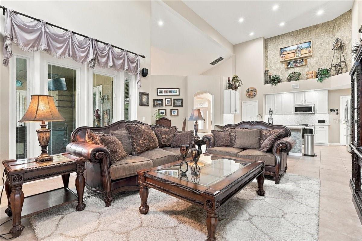Family room is open to the kitchen.
