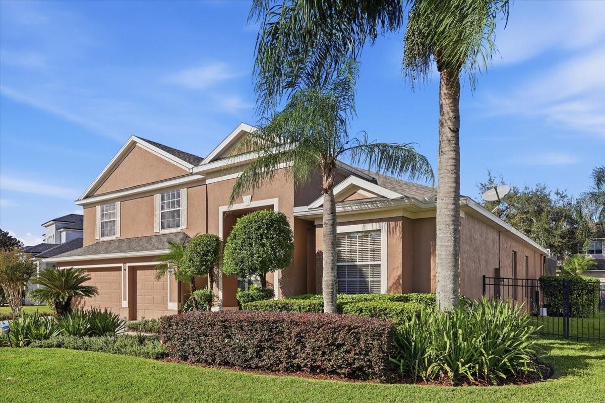 Manicured landscaping adds to the curb appeal.