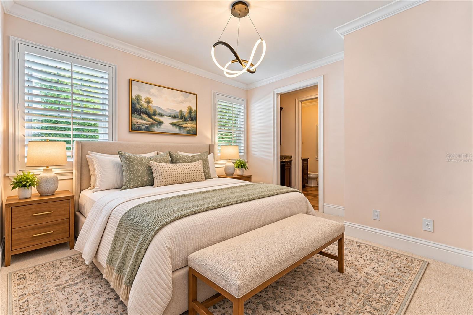 Downstairs bedroom-Virtually staged