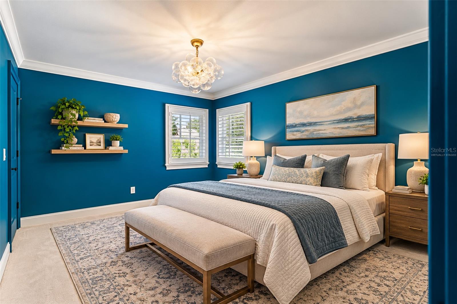 Upstairs bedroom-Virtually staged