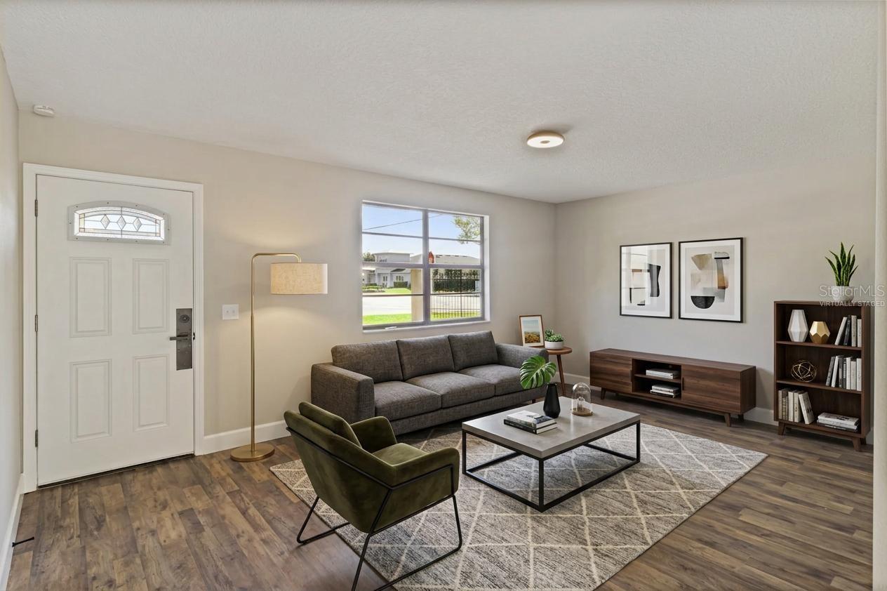 Virtually staged Living Room