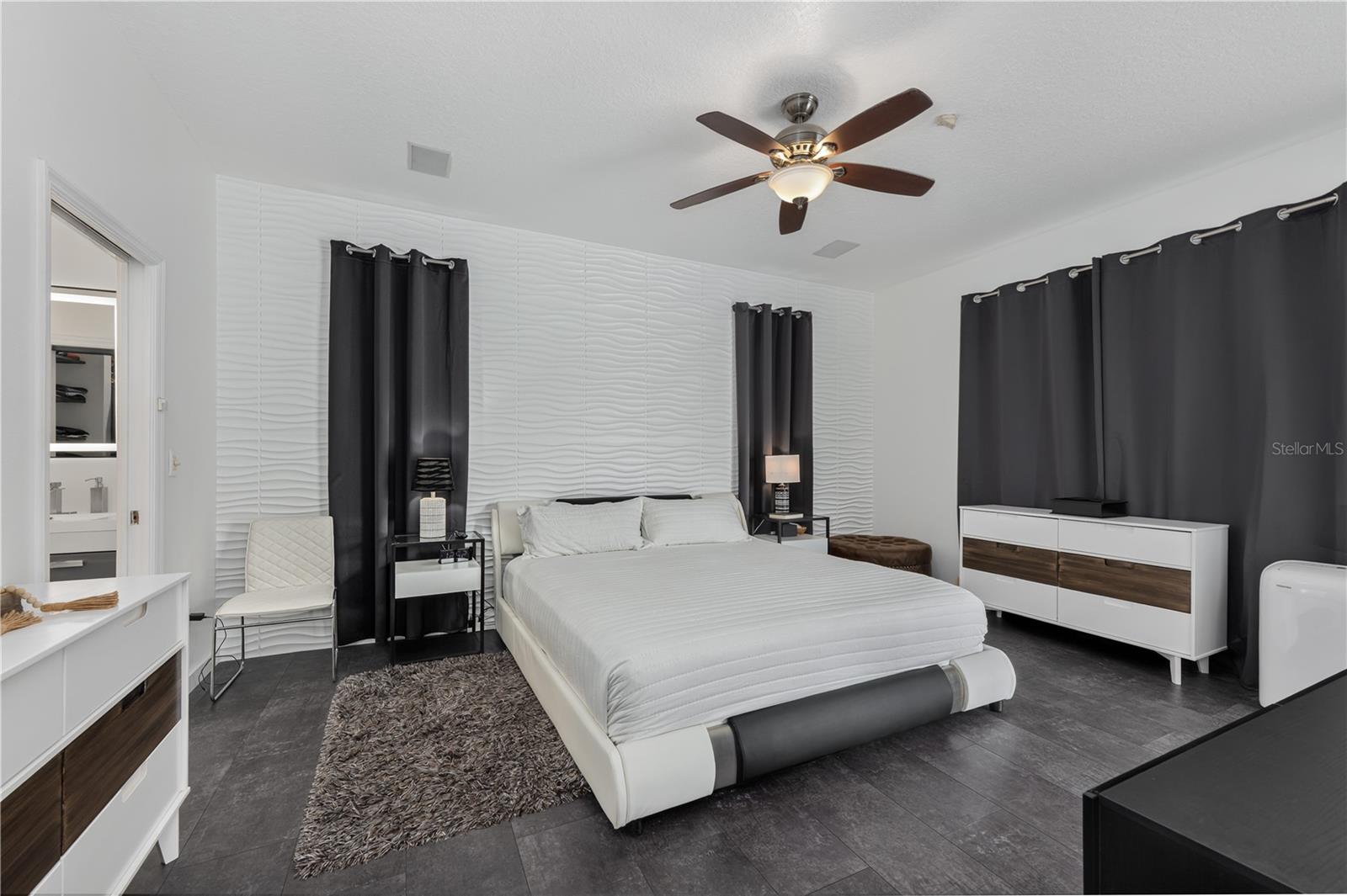3D textured wave accent wall