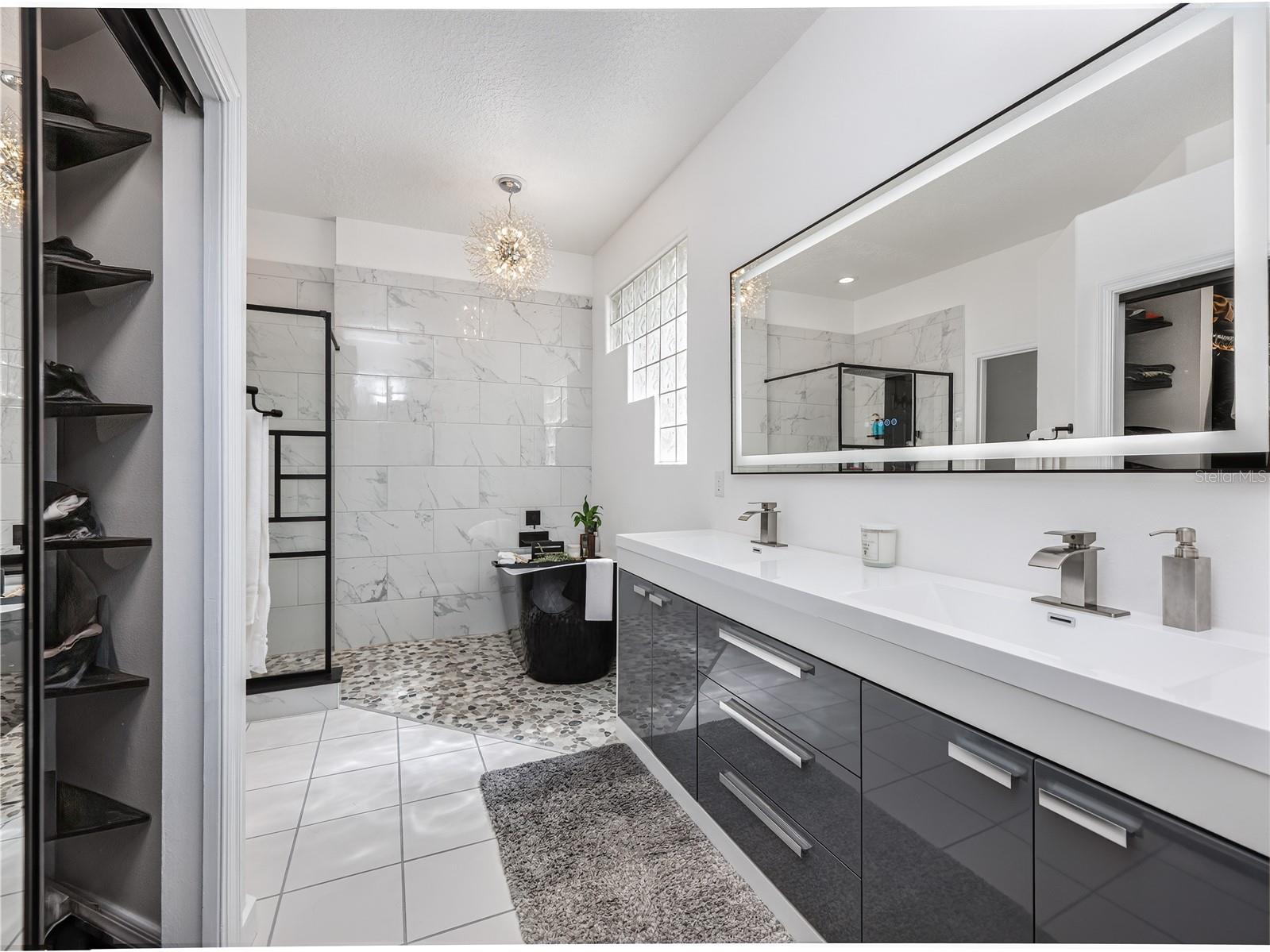Spa-like primary bathroom featuring modern finishes and a relaxing atmosphere.