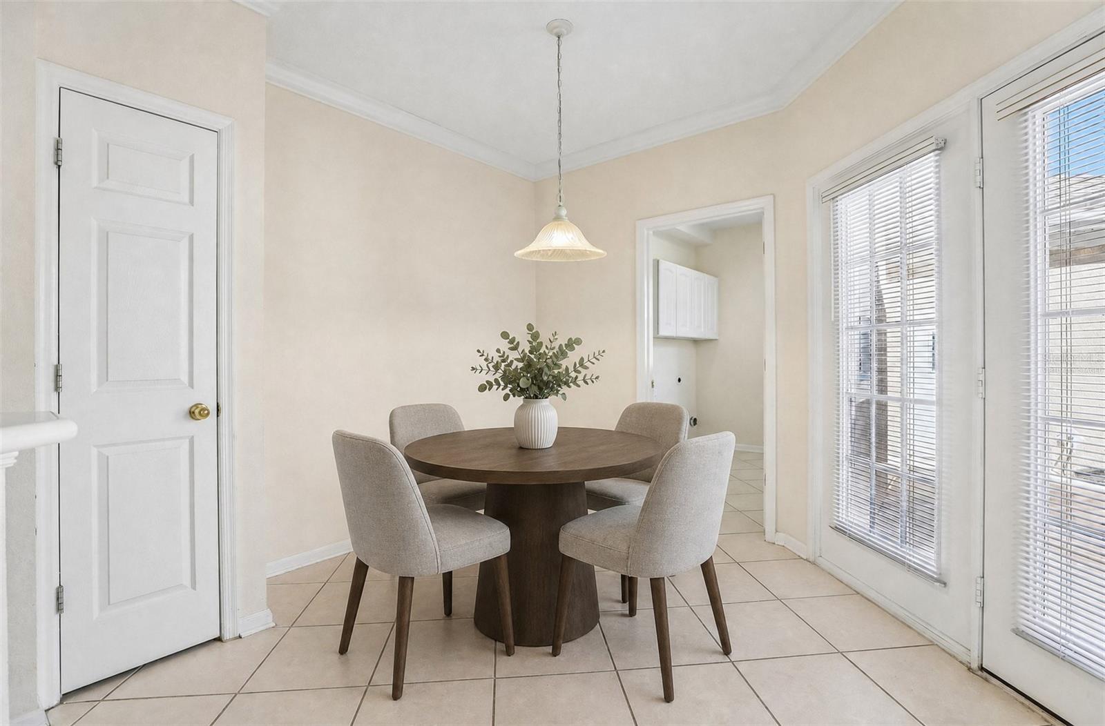 Light filled breakfast nook. Virtually Staged.