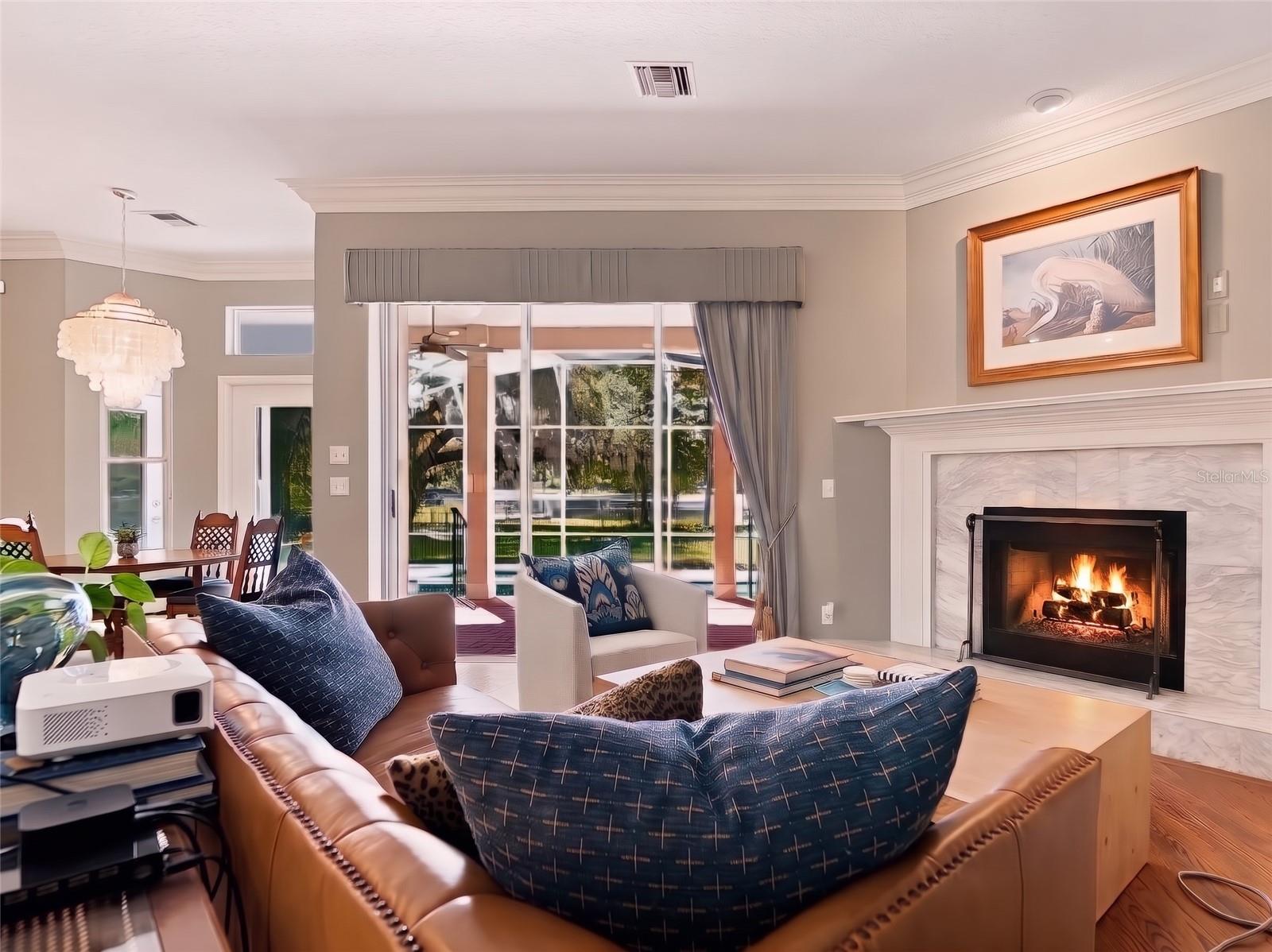 Cozy Living Room with peaceful lake views