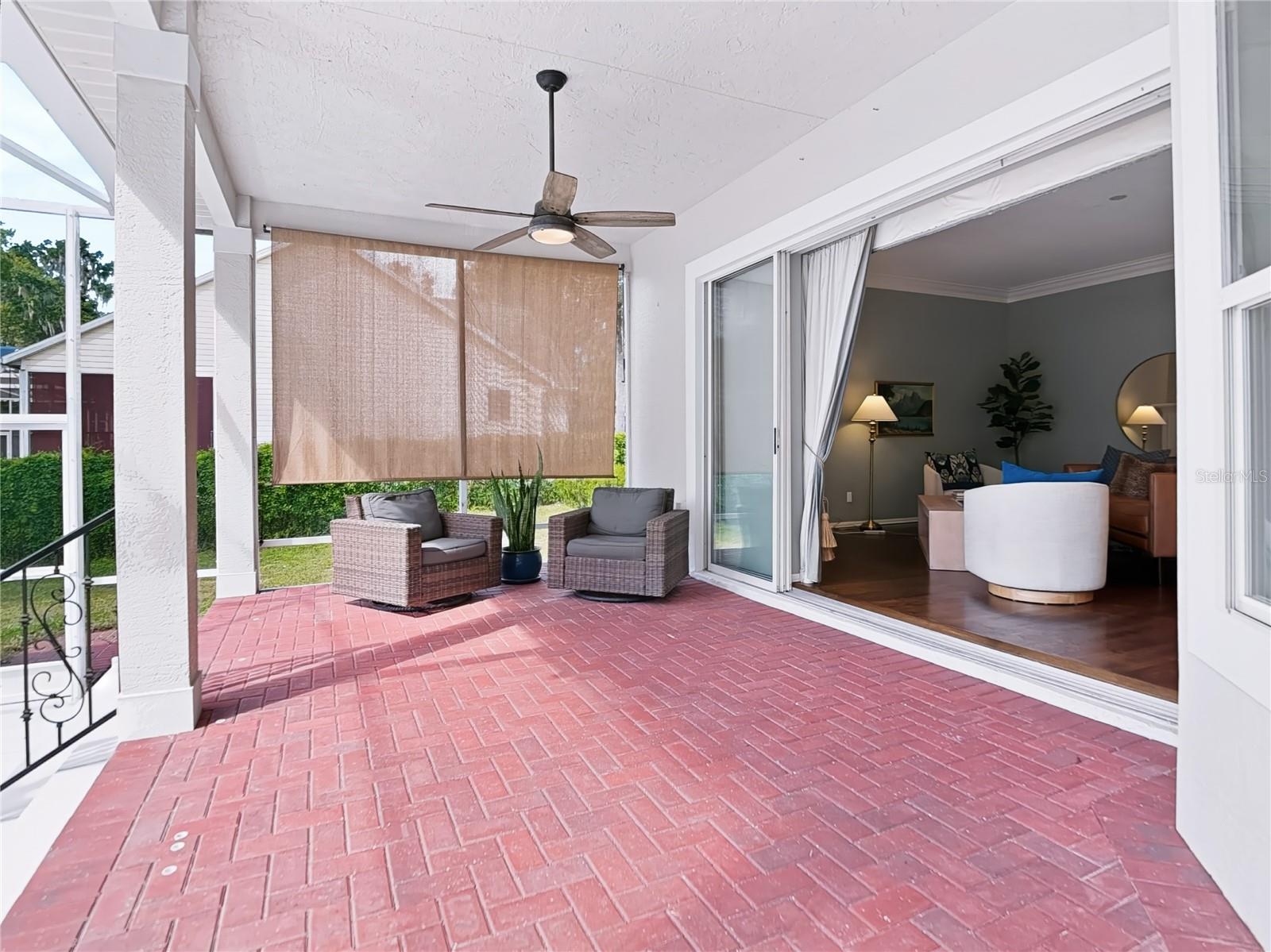 Elevated brick porch with gorgeous views