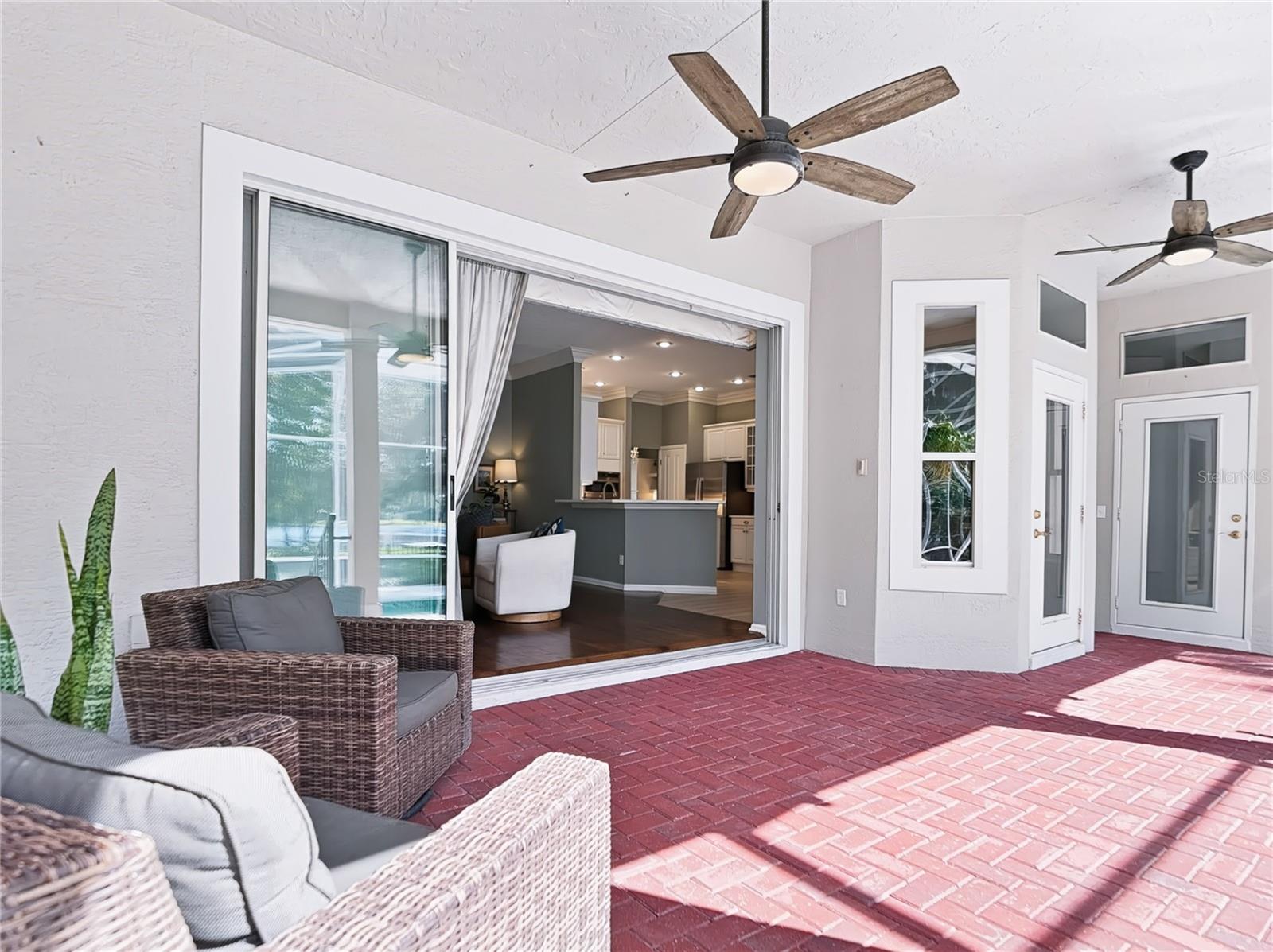 Elevated brick porch with gorgeous views