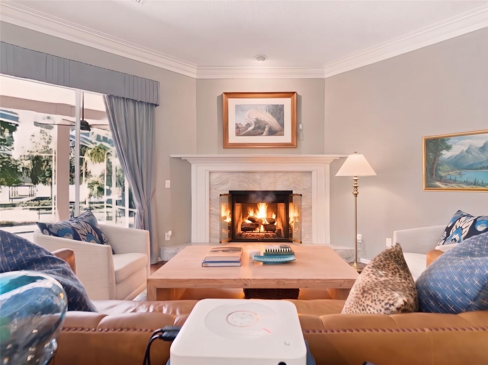 Cozy Living Room with lake views