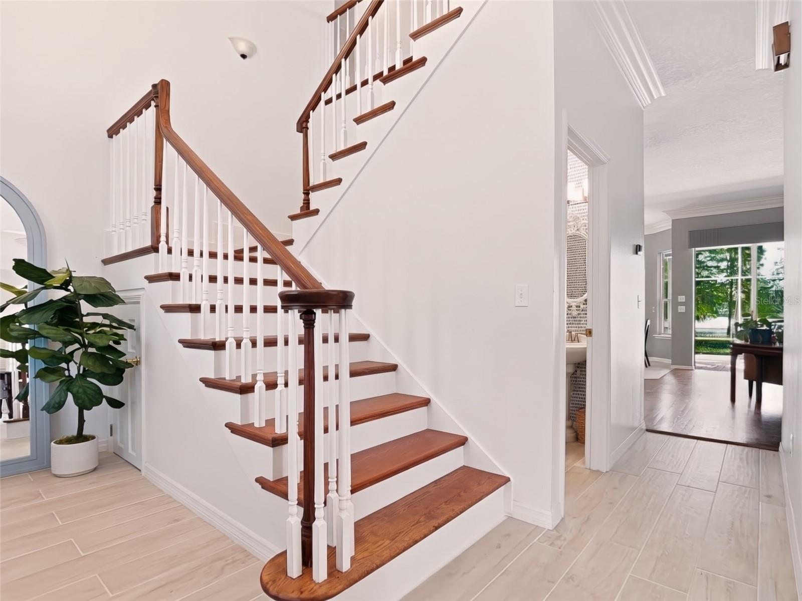 Beautiful remodeled wood staircase